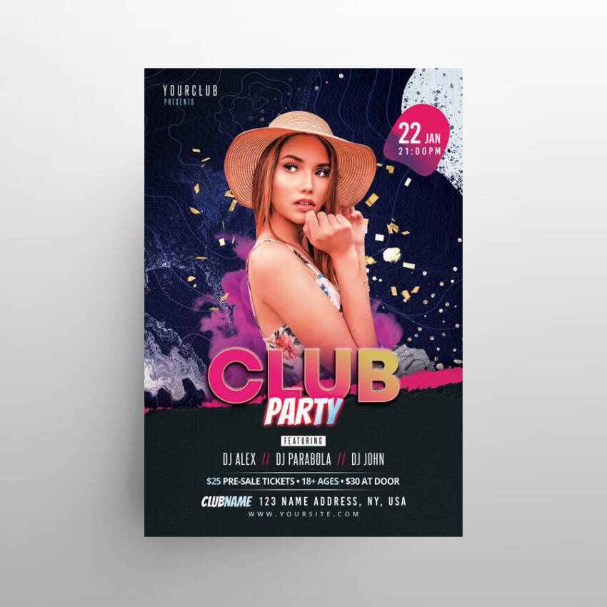 Club Artist Event Free Flyer Template (PSD)
