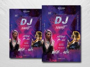 DJ Battle Party Free Flyer Template (PSD)