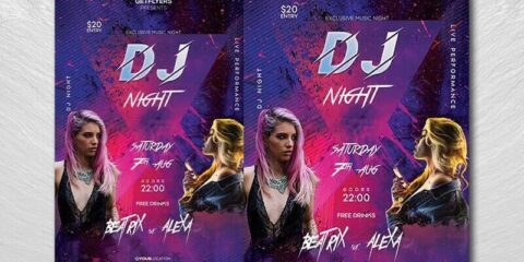 DJ Battle Party Free Flyer Template (PSD)