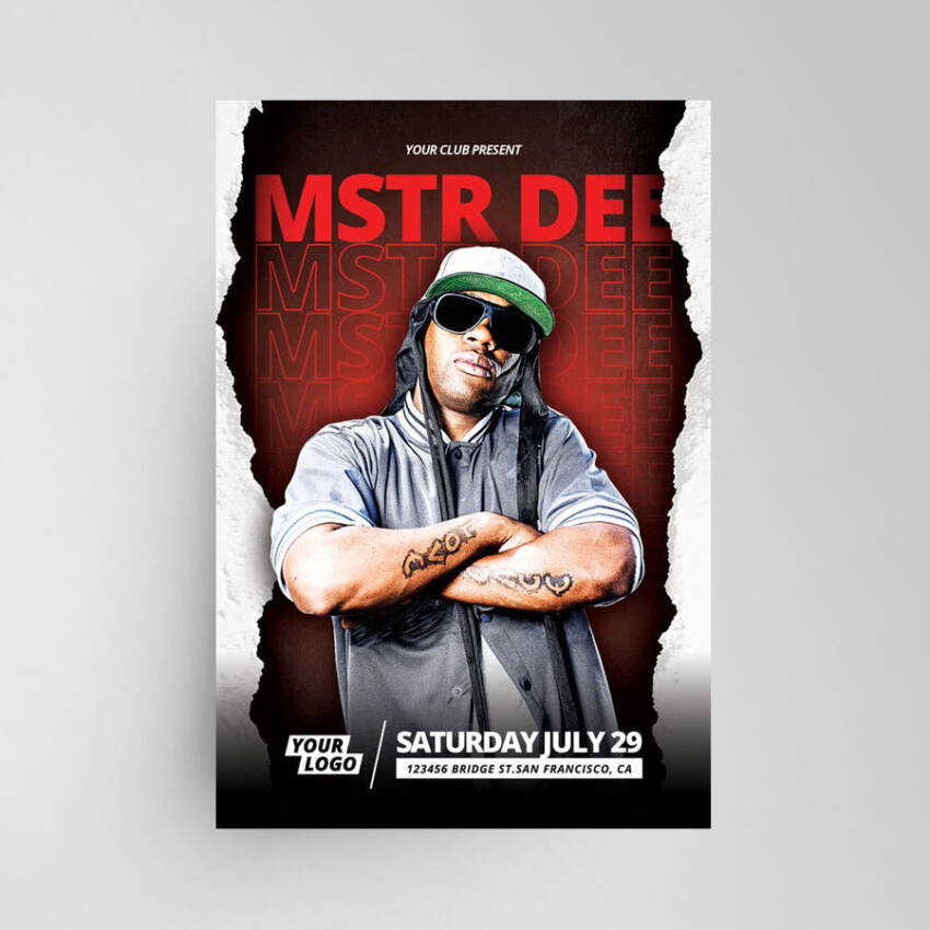 DJ Music Artist Free Flyer Template (PSD)