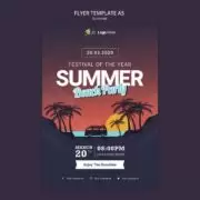 Download Summer Vacation Party PSD Flyer Template for free.