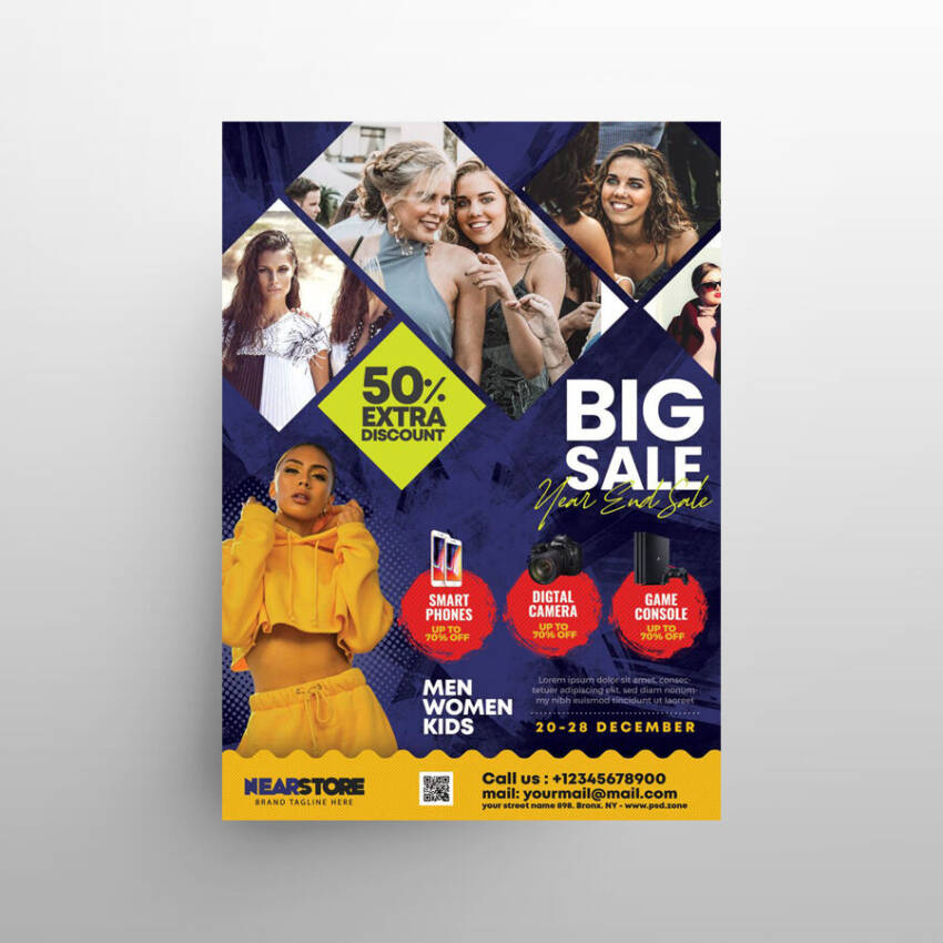 Free Big Sale Pamphlet Flyer Template (PSD)