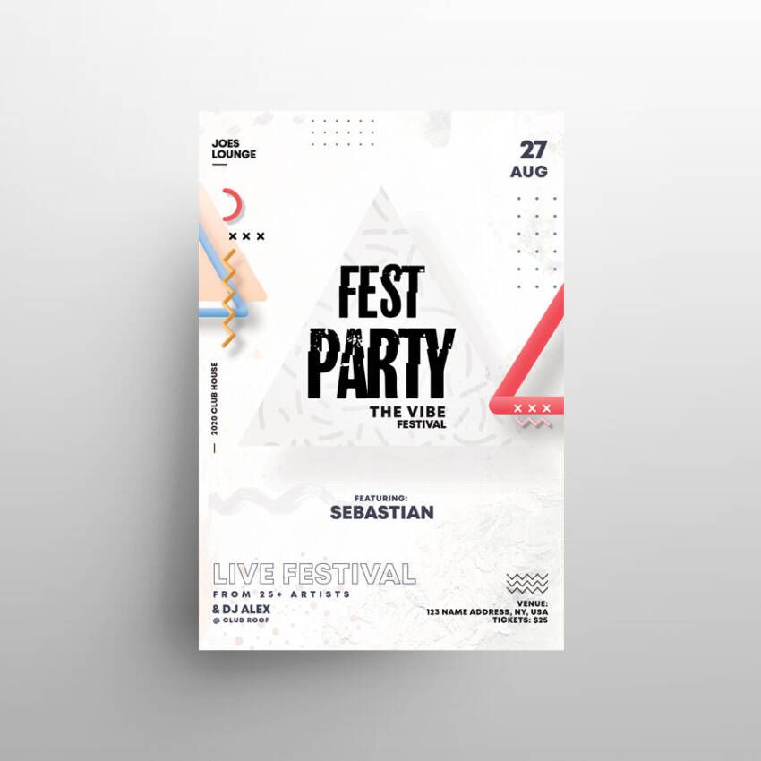 Free White Festival Event Flyer Template (PSD)