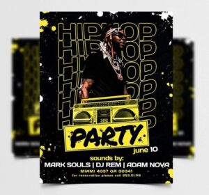 Hip Hop Party Free Flyer Template (PSD)