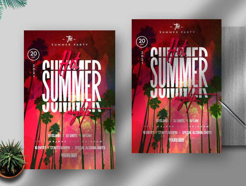 Hot Summer Nights Free Flyer Template (PSD)