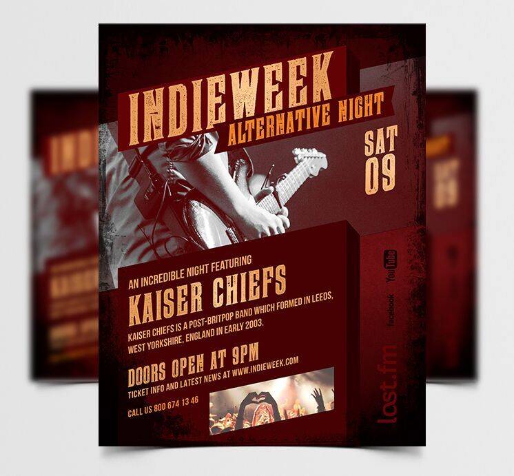 Indie Party Event Free Flyer Template (PSD)