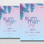 Minimalist Summer Party Free Flyer Template (PSD)