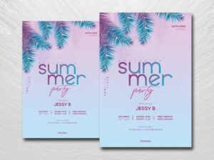 Minimalist Summer Party Free Flyer Template (PSD)