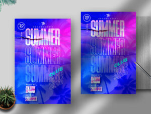 Modern Summer Club Event Free Flyer Template (PSD)