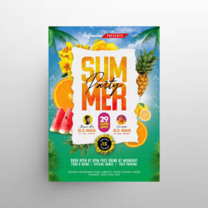 Party on Beach Free Flyer Template (PSD)