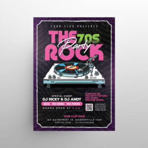 Retro Music Party Free Flyer Template (PSD)