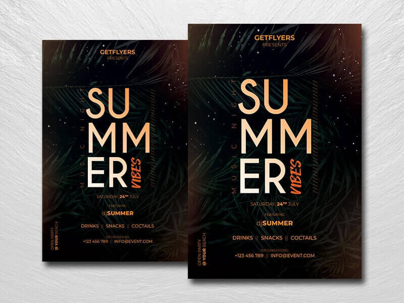 Summer Music Vibe Free Flyer Template (PSD)