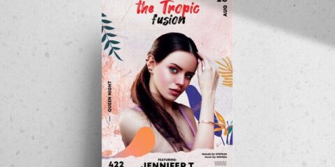 Summer Tropic Party Free Flyer Template (PSD)