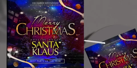 Merry Christmas Party Free Instagram Banner (PSD)