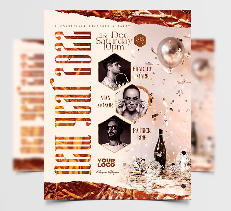 New Year Party 2021 Free PSD Flyer Template