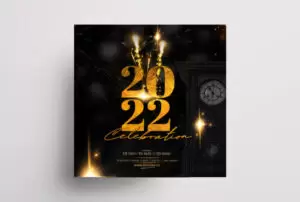 2022 NYE Eve Party Free PSD Flyer Template