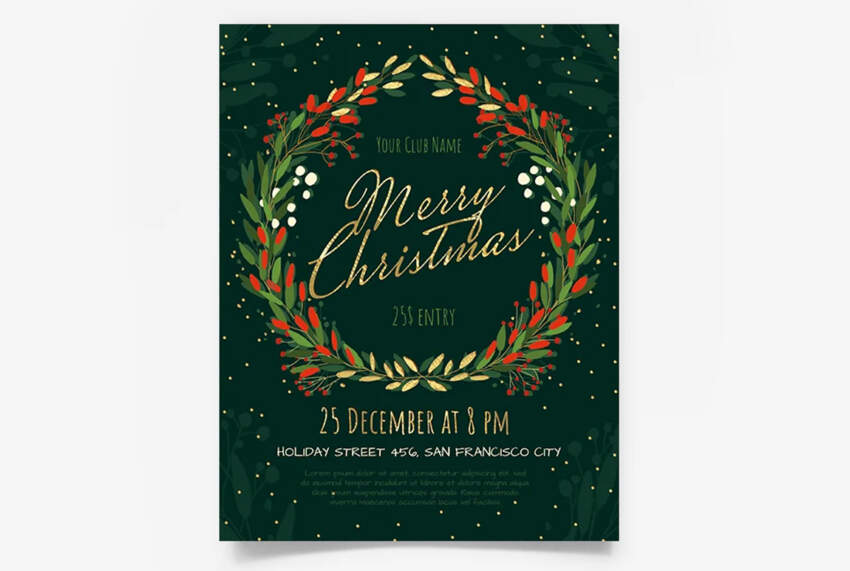 Christmas Bash Free PSD Flyer Template