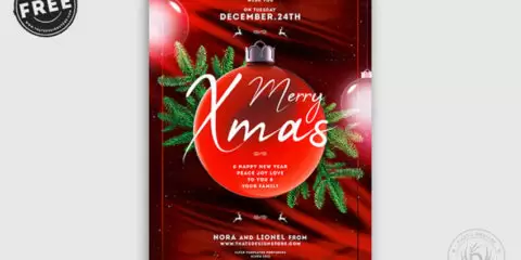 Christmas Eve Party Free PSD Flyer Template