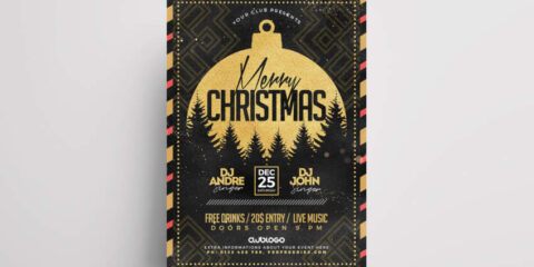 Classic Christmas Vibe Free PSD Flyer Template