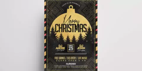 Classic Christmas Vibe Free PSD Flyer Template