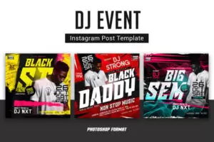 DJ Event Party Free PSD Instagram Banners