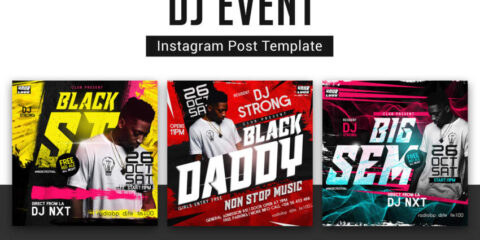 DJ Event Party Free PSD Instagram Banners