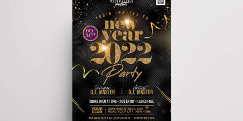 Elegant New Years Event Free PSD Flyer Template