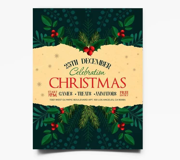 Free Christmas Celebration PSD Flyer Template