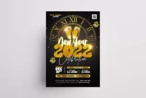 Free Happy NYE 2022 Party PSD Flyer Template