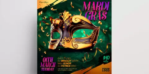 Free Mardi Gras 2022 PSD Instagram Banner Template