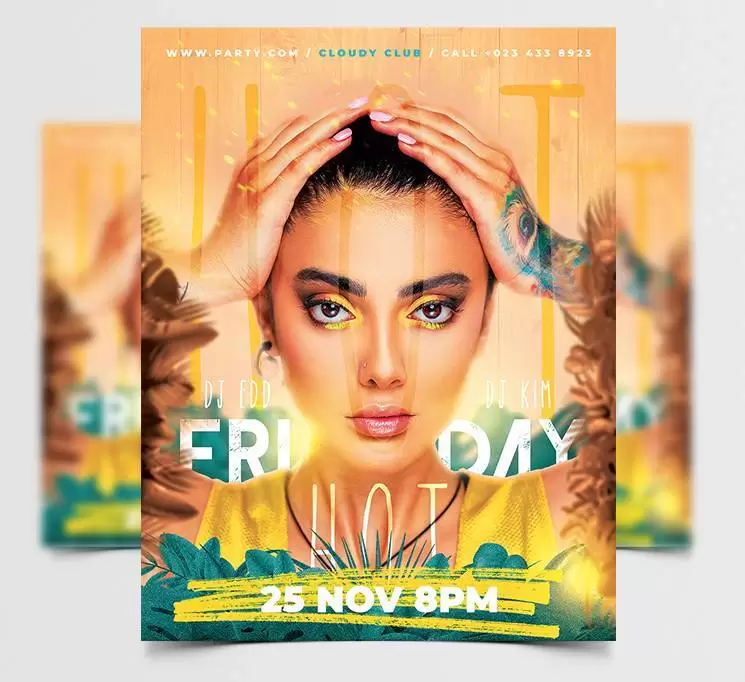 Friday Music Party Free PSD Flyer Template - PSDFlyer