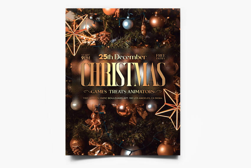Happy Christmas Invitation Free PSD Flyer Template