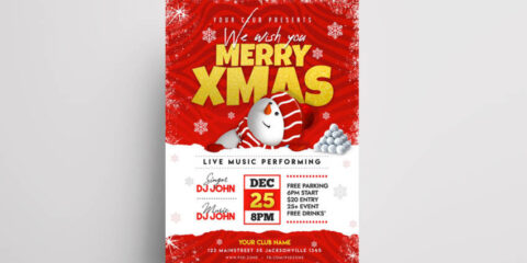 Happy Christmas Vibe Free Flyer Template (PSD)