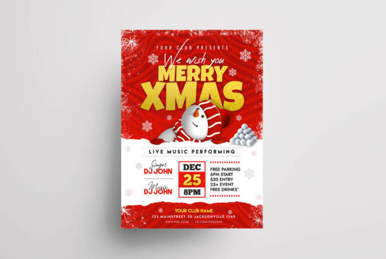 Happy Christmas Vibe Free Flyer Template (PSD) - PSDFlyer