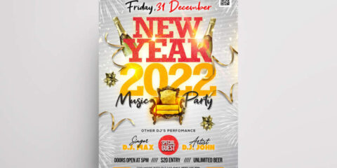 Happy NYE Party Free PSD Flyer Template