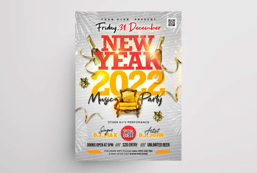 Happy Nye Party Free Psd Flyer Template Psdflyer