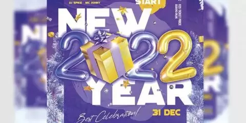 Happy New Year 2022 Free PSD Flyer Template