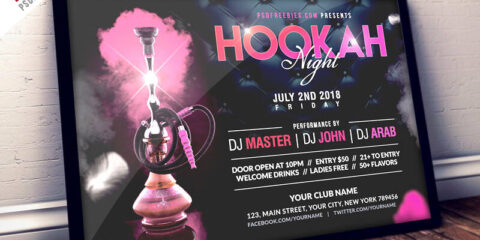 Hookah Night Party Free PSD Flyer Template