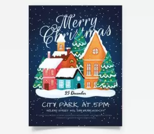Merry Christmas Invitation Free Flyer Template (PSD)