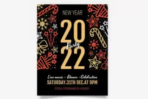 Minimalistic 2022 NYE Party Free PSD Flyer Template