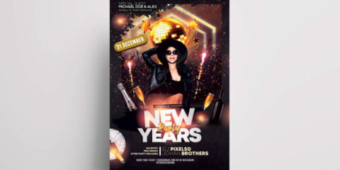 NYE Eve Party Free PSD Flyer Template