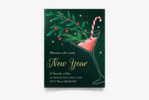 2023 New Years Eve Invitation Free PSD Flyer Template