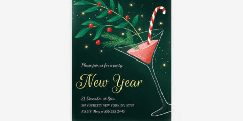 New Years Eve Invitation Free PSD Flyer Template