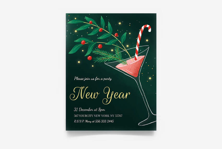 New Years Eve Invitation Free PSD Flyer Template