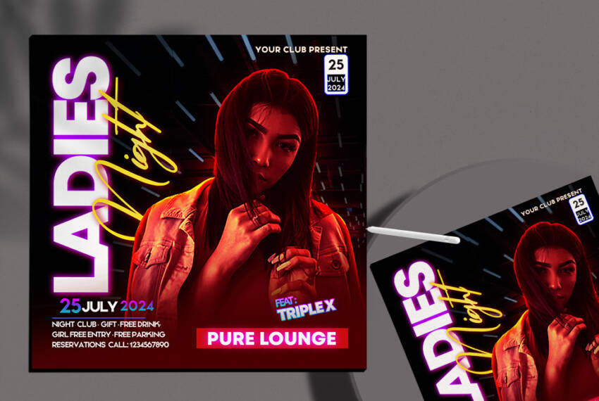 Night Out Party 2022 Free Instagram Banner (PSD)