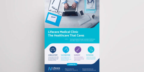 Simple Clinic Services Free PSD Flyer Template