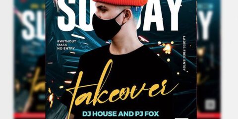 Sunday Takeover Party Free PSD Flyer Template