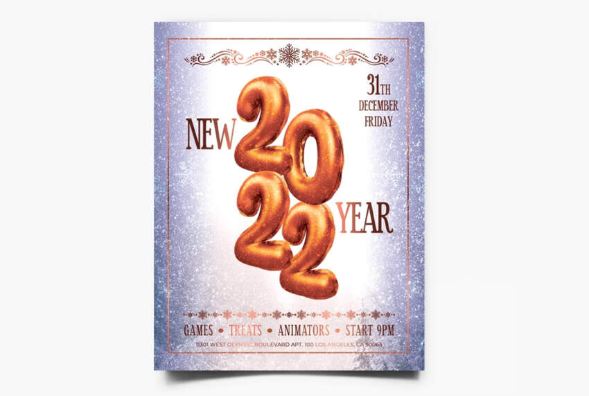 The 2022 NYE Party Free PSD Flyer Template