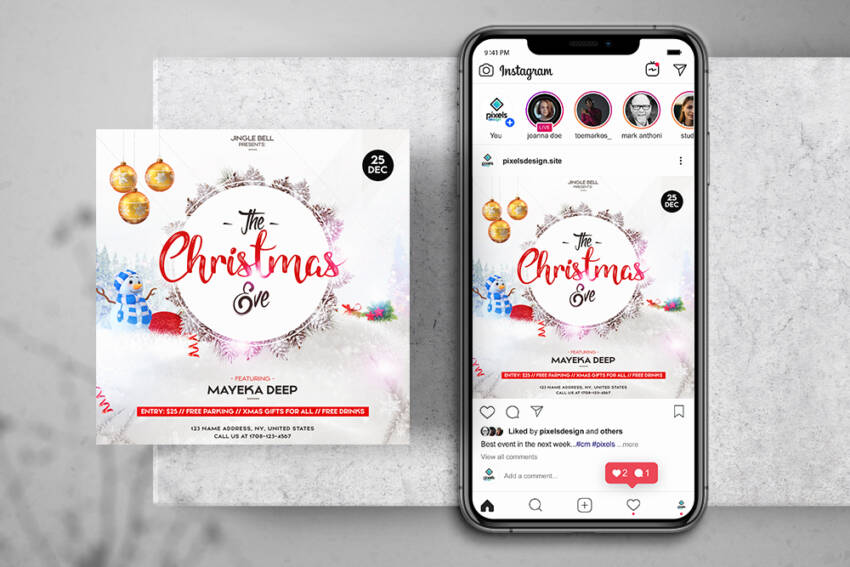 The Christmas Eve Free Instagram Post Banner