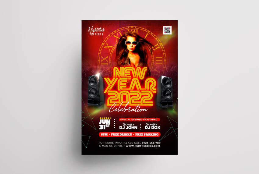 Urban NYE Club Party Free PSD Flyer Template